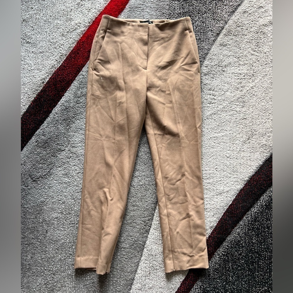 Club Monaco Tan High Rise Slim Fit Pants